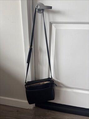 SAS Black Leather Crossbody Bag